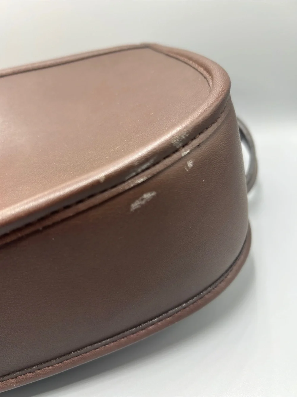 American Girl Dark Brown Leather Crossbody Bag with Gold Hardware - Picture 7 of 11